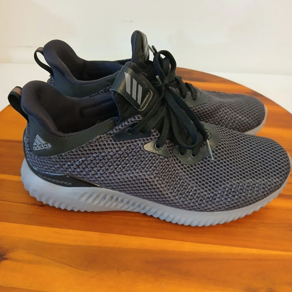 Adidas Alphabounce Running Shoes Black‎ Gray Womens 8 Athletic Sneakers CG5400